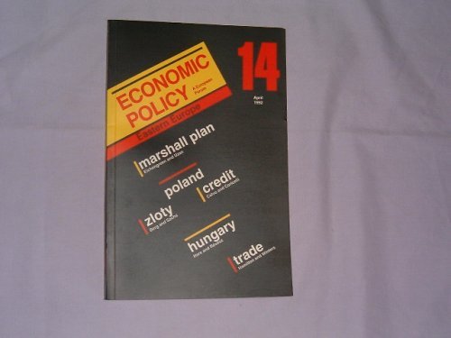Stock image for Economic Policy: A European Forum 14, April 1992: Eastern Europe for sale by Tiber Books