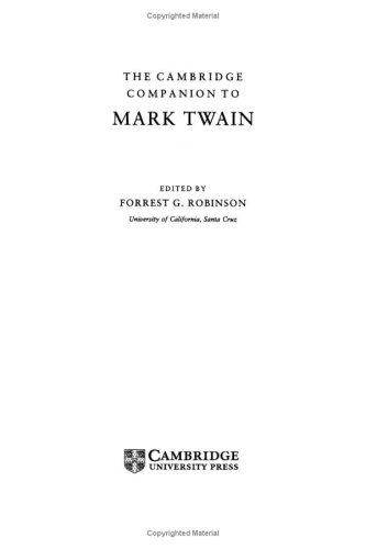 Stock image for The Cambridge Companion to Mark Twain (Cambridge Companions to Literature) for sale by HPB-Red