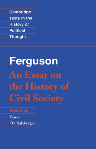 Imagen de archivo de Ferguson: An Essay on the History of Civil Society (Cambridge Texts in the History of Political Thought) a la venta por HPB-Red