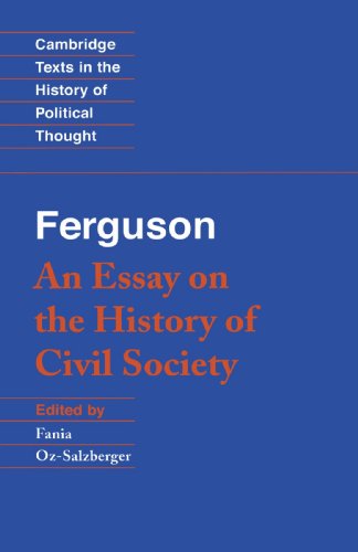 Stock image for Ferguson: An Essay on the History of Civil Society (Cambridge Texts in the History of Political Thought) for sale by HPB-Red