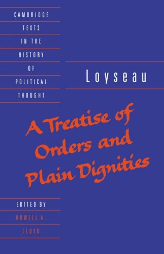 Imagen de archivo de Treatise Orders Plain Dignities (Cambridge Texts in the History of Political Thought) a la venta por Phatpocket Limited