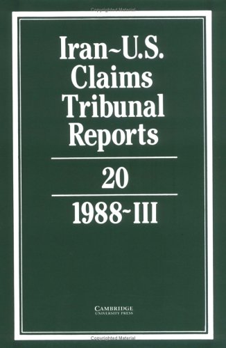 9780521464543: Iran-U.S. Claims Tribunal Reports: Volume 20