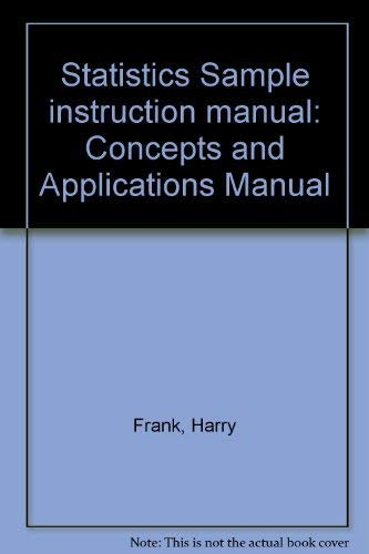 Stock image for Statistics Sample Instruction Manual for sale by Books Puddle