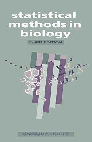 Imagen de archivo de Statistical Methods in Biology 3ed a la venta por WorldofBooks