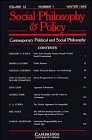 Stock image for Contemporary Political and Social Philosophy: Volume 12, Part 1 (Social Philosophy and Policy) for sale by HPB-Red