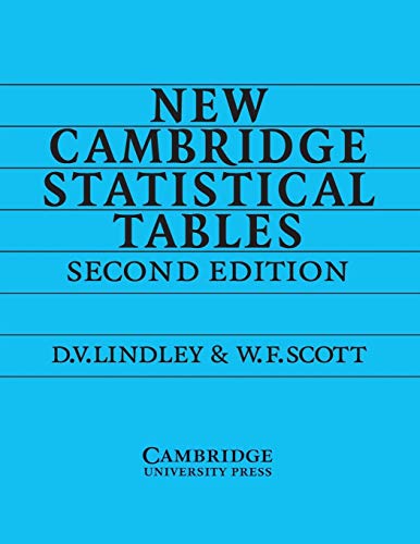 Beispielbild fr New Cambridge Statistical Tables zum Verkauf von Blackwell's