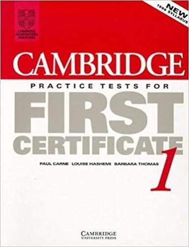 9780521498951: Cambridge Practice Tests for First Certificate 1 Student's book (FCE Practice Tests)