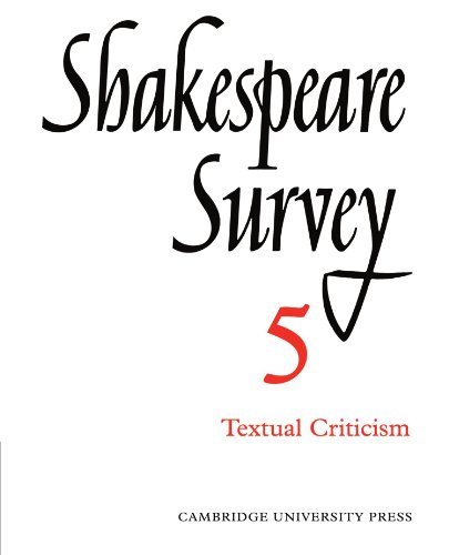 Stock image for Shakespeare Survey: Volume 5 Textual Criticism for sale by Revaluation Books