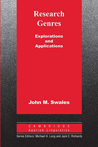 Beispielbild fr Research Genres: Explorations and Applications (Cambridge Applied Linguistics) zum Verkauf von BooksRun