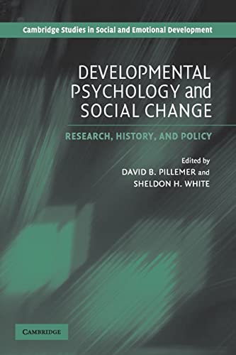 9780521533607: Developmental Psychology and Social Change: Research, History and Policy (Cambridge Studies in Social and Emotional Development)