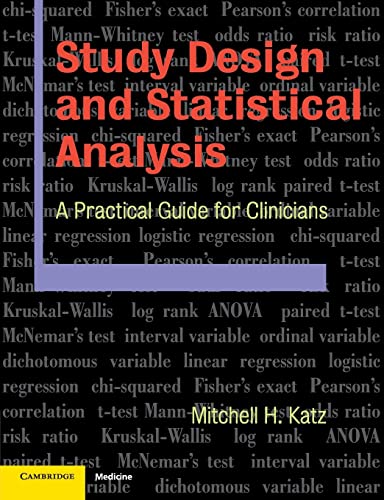 Imagen de archivo de Study Design and Statistical Analysis: A Practical Guide for Clinicians a la venta por WorldofBooks