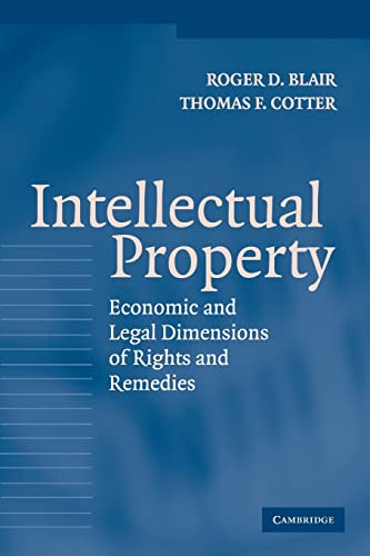 Beispielbild fr Intellectual Property : Economic and Legal Dimensions of Rights and Remedies zum Verkauf von Better World Books Ltd