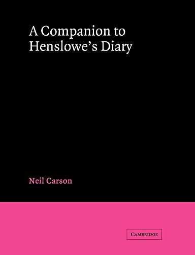Stock image for A Companion to Henslowe's Diary for sale by MyLibraryMarket