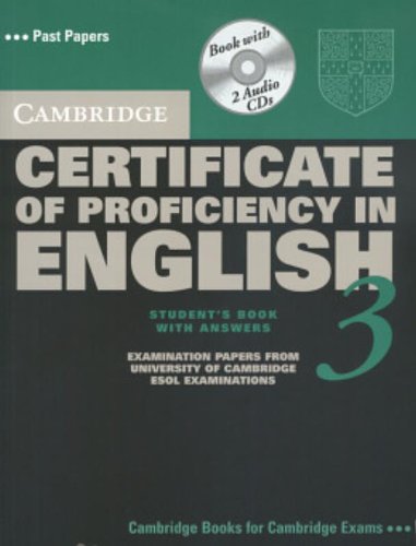 Imagen de archivo de Cambridge Certificate of Proficiency in English 3 Self Study Pack with Answers: Examination Papers from University of Cambridge ESOL Examinations (CPE Practice Tests) a la venta por WorldofBooks