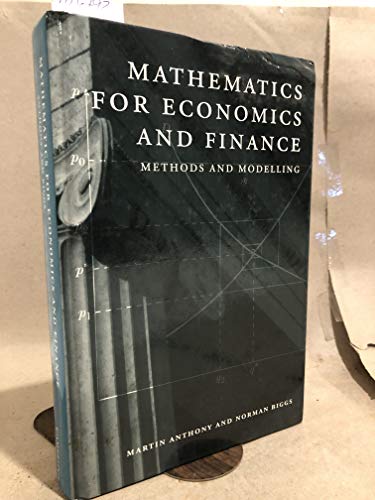 9780521551137: Mathematics for Economics and Finance: Methods and Modelling