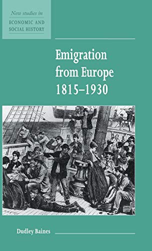 Beispielbild fr Emigration from Europe, 1815-1930 zum Verkauf von Books Puddle
