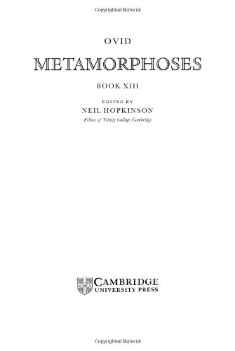 Ovid: Metamorphoses Book XIII (Cambridge Greek and Latin Classics) (English and Latin Edition) (9780521554213) by Ovid