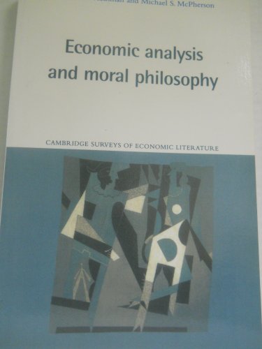 Imagen de archivo de Economic Analysis and Moral Philosophy a la venta por Better World Books