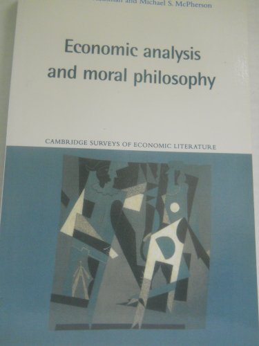 9780521558501: Economic Analysis and Moral Philosophy (Cambridge Surveys of Economic Literature)