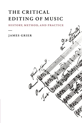 9780521558631: The Critical Editing of Music Paperback: History, Method, and Practice