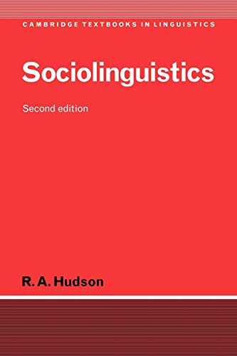 Sociolinguistics (Cambridge Textbooks in Linguistics) - R Hudson