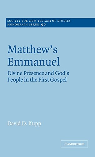 9780521570077: Matthew's Emmanuel Hardback: Divine Presence and God's People in the First Gospel: 90 (Society for New Testament Studies Monograph Series, Series Number 90)