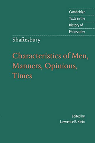 9780521578929: Shaftesbury: Characteristics of Men (Cambridge Texts in the History of Philosophy)