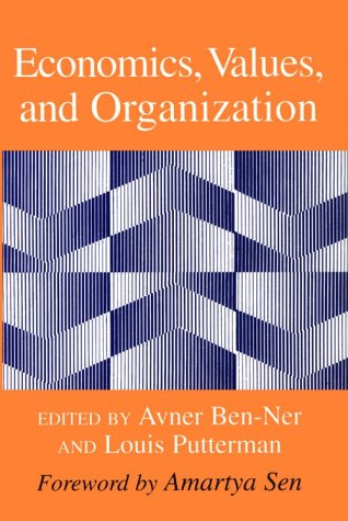 Imagen de archivo de Economics, Values, and Organization a la venta por Better World Books: West