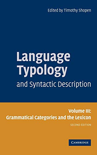 Immagine dell'editore per Language Typology and Syntactic Description: Volume 3, Grammatical Categories and the Lexicon venduto da Wonder Book