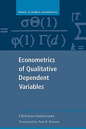 Stock image for Econometrics of Qualitative Dependent Variables for sale by Revaluation Books