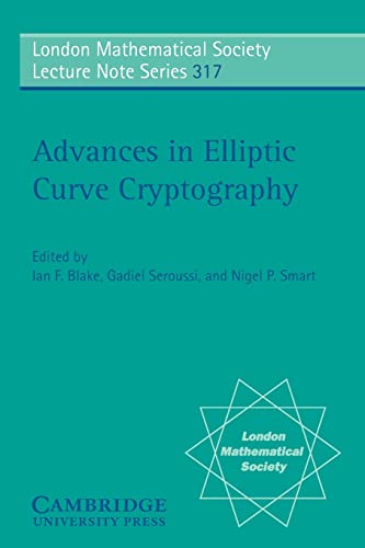 Beispielbild fr Advances in Elliptic Curve Cryptography zum Verkauf von Moe's Books