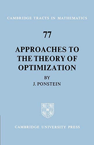 Stock image for APPROACHES TO THE THEORY OF OPTIMIZATION for sale by Basi6 International