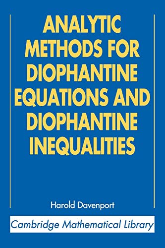 Stock image for Analytic Methods for Diophantine Equations and Diophantine Inequalities for sale by Better World Books