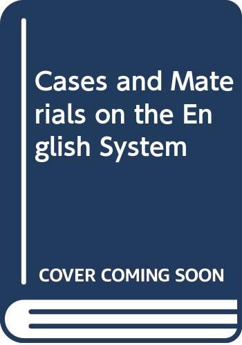 9780521605915: Cases and Materials on the English System