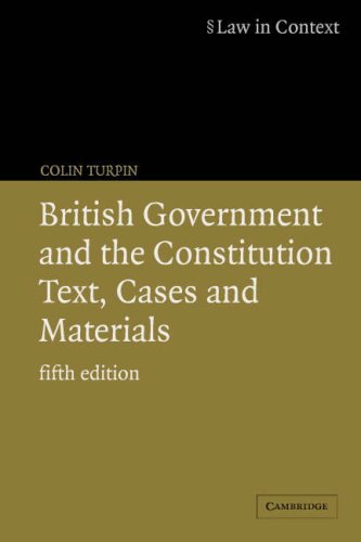 British Government Constitution By Colin Turpin Abebooks