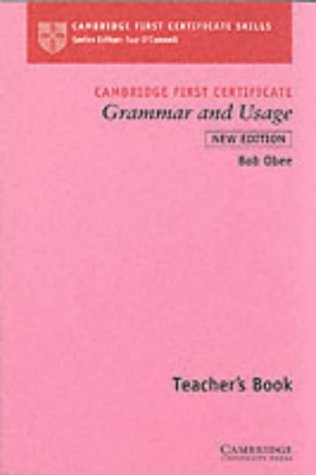 9780521624855: Cambridge First Certificate Grammar and Usage Teacher's book