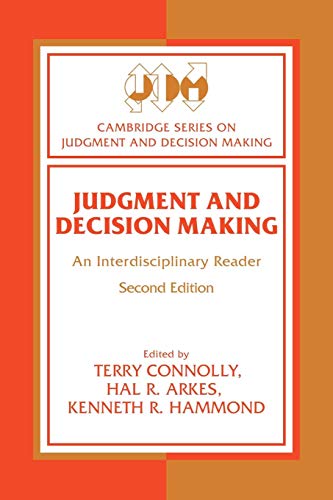 Imagen de archivo de Judgment and Decision Making: An Interdisciplinary Reader (Cambridge Series on Judgment and Decision Making) a la venta por Chiron Media