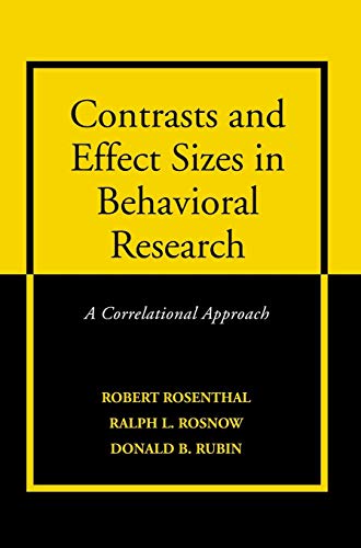 Stock image for Contrasts and Effect Sizes in Behavioral Research: A Correlational Approach for sale by HPB-Red