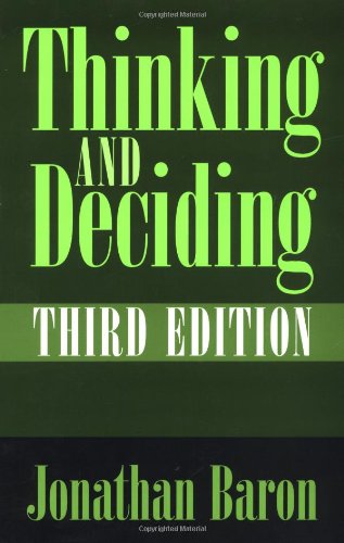 Imagen de archivo de Thinking and Deciding a la venta por Bookmonger.Ltd