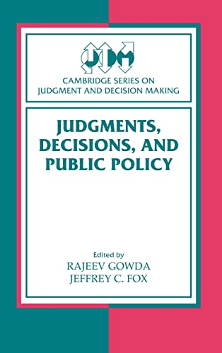 9780521660846: Judgments, Decisions, and Public Policy (Cambridge Series on Judgment and Decision Making)