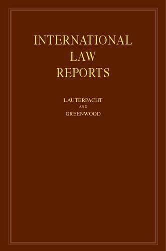 Beispielbild fr International Law Reports 160 Volume Hardback Set: International Law Reports zum Verkauf von Bookoutlet1