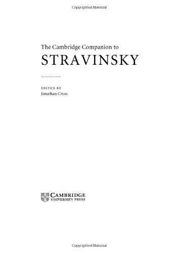 9780521663304: The Cambridge Companion to Stravinsky (Cambridge Companions to Music)