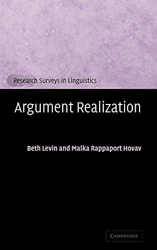 9780521663311: Argument Realization Hardback (Research Surveys in Linguistics)