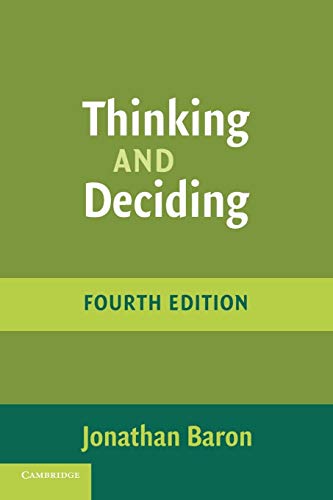 Stock image for Thinking and Deciding, 4th Edition for sale by SecondSale