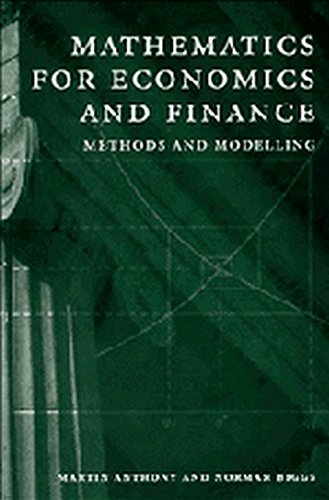 Mathematics for Economics and Finance South Asian Edition: Methods and Modelling (9780521683197) by Anthony