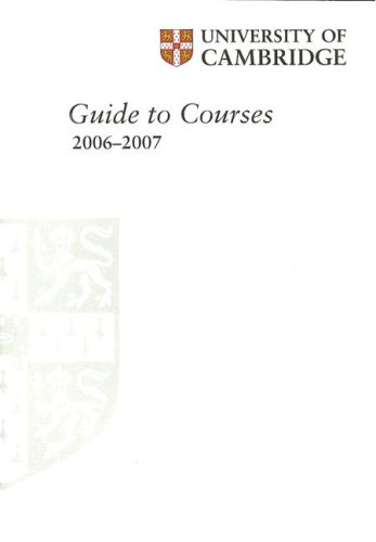 Cambridge University Guide to Courses 2006-2007 (9780521685481) by University Of Cambridge