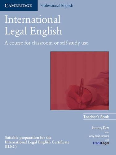Imagen de archivo de International Legal English Teacher's Book a la venta por THE SAINT BOOKSTORE