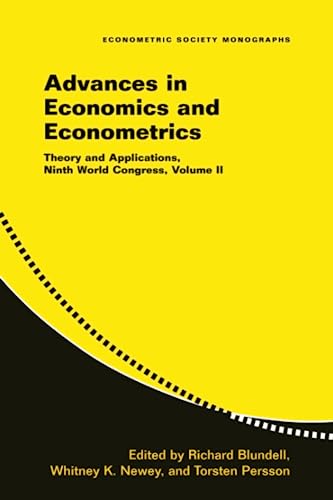 Beispielbild fr Advances in Economics and Econometrics: Theory and Applications, Ninth World Congress: Volume 2 zum Verkauf von Revaluation Books