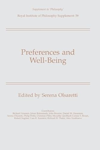 9780521695589: Preferences and Well-Being