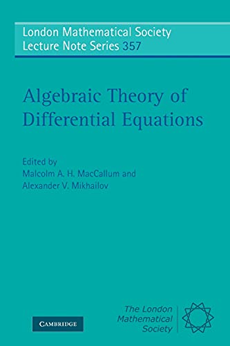 Stock image for ALGEBRAIC THEORY OF DIFFERENTIAL EQUATIONS. for sale by Sainsbury's Books Pty. Ltd.
